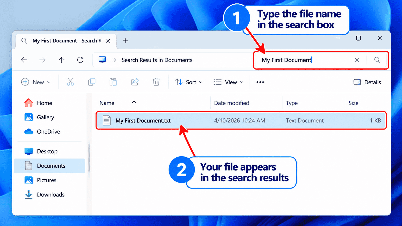 Windows File Explorer showing Downloads and Pictures as separate folders.