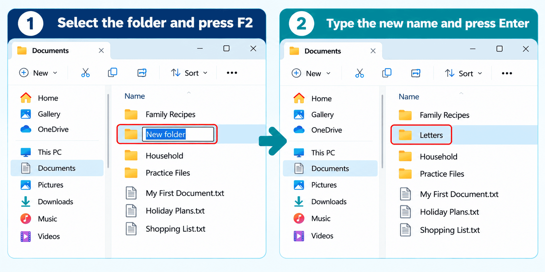 Windows 11 folder rename action with an editable folder name.