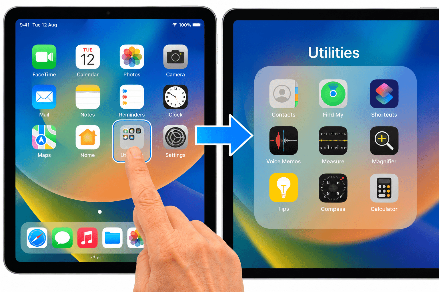 Example of a folder containing several apps on an iPhone or iPad.