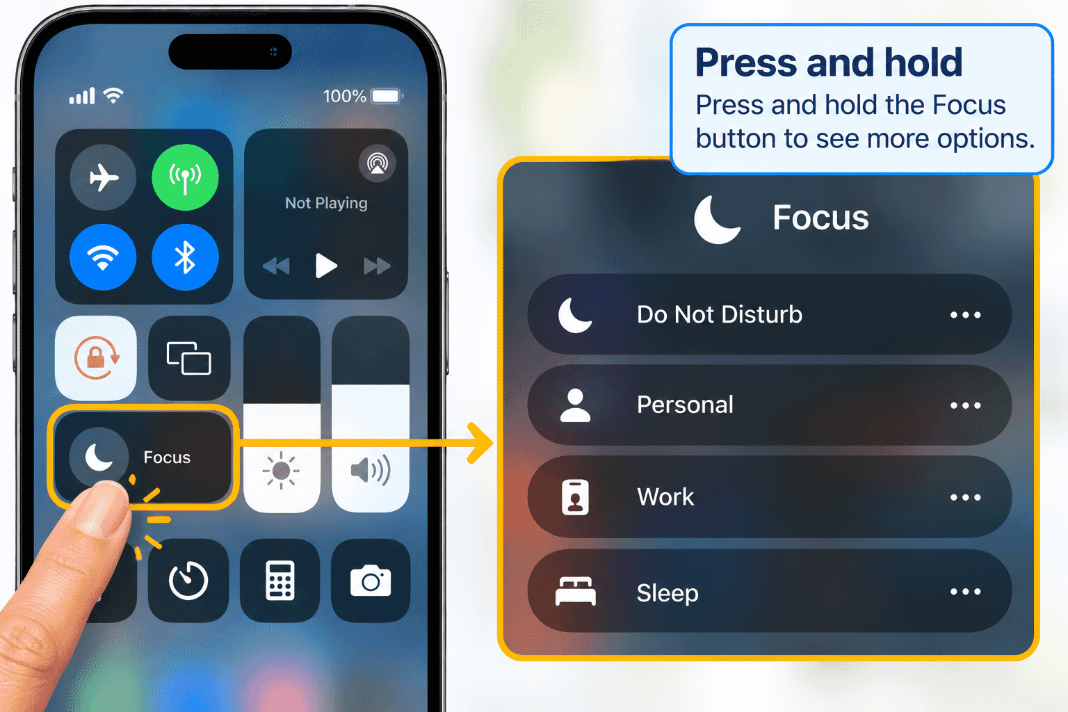 Rotation lock control identified in Control Centre.